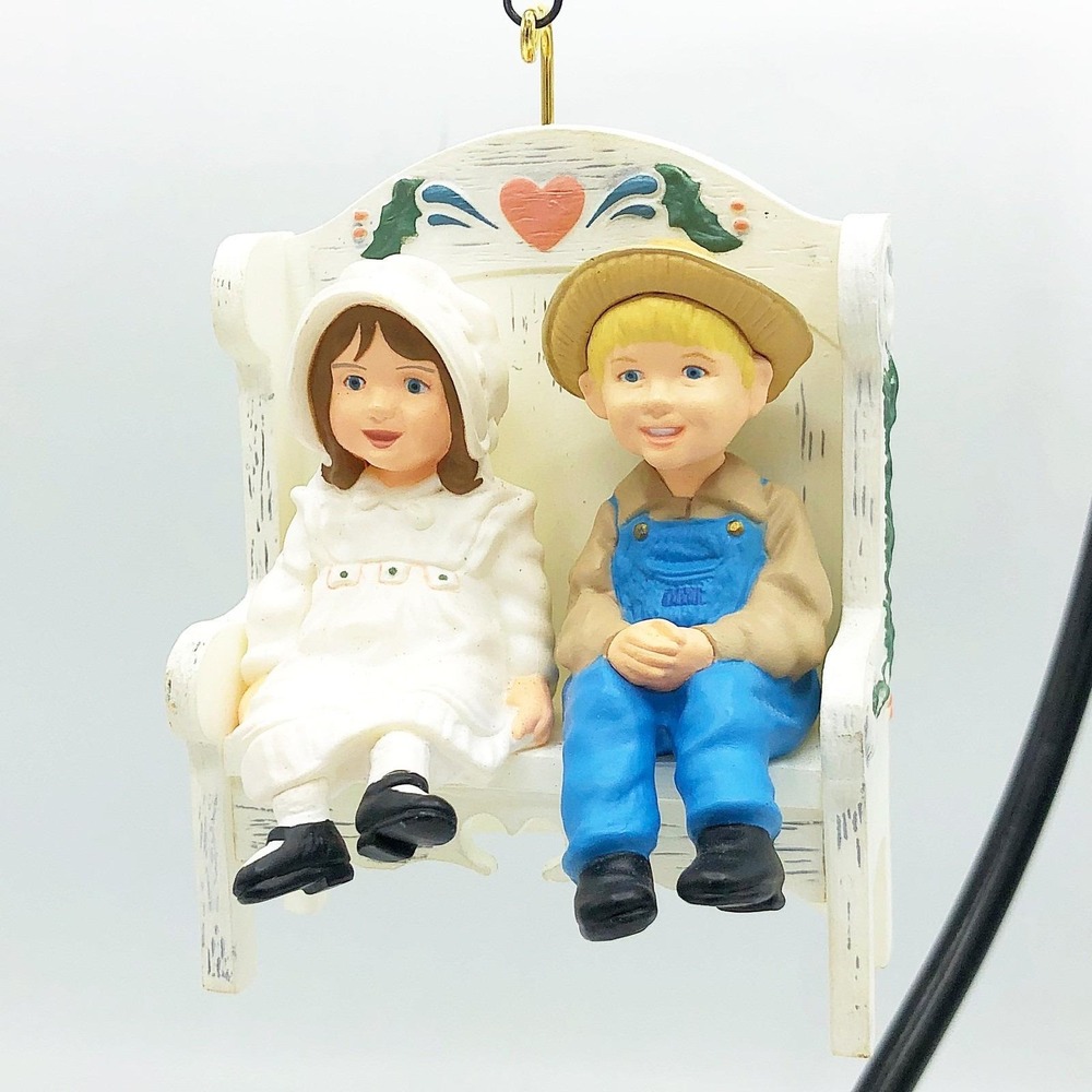 Our Little Blessings 1995 Hallmark Ornament Boy & Girl on Bench
